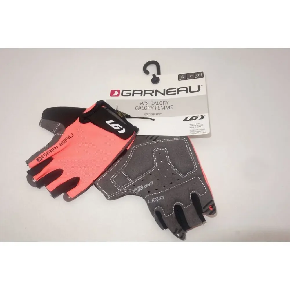 NEW Garneau Calory Cycling Fingerless Gloves Women's Size Small Pink Gray